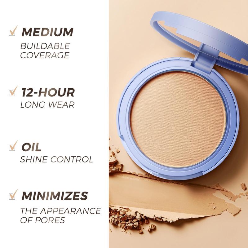 SACE LADY Oil Control Face Powder Waterproof Long Lasting Setting Powder Matte Face Makeup With Puff 0.35Oz