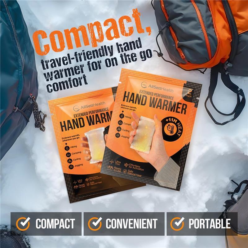 Natural Hand Warmers - 11 Hours Heat - 40 Pairs Air Activated Portable Warmth for Hands, Feet & Body