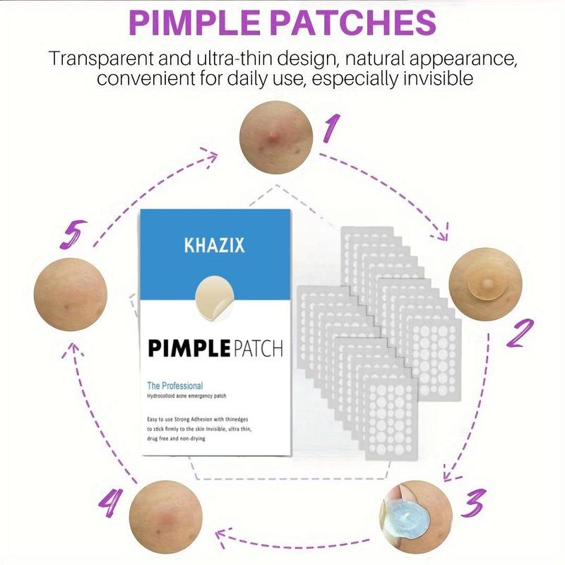 Deep Moisturizing Invisible Skincare Acne Cover Patch, 720pcs set Professional Mixed Size Acne Cover Sticker, Facial Pimple Zits Cover, Skin Care Product,  Acne Clearing Products