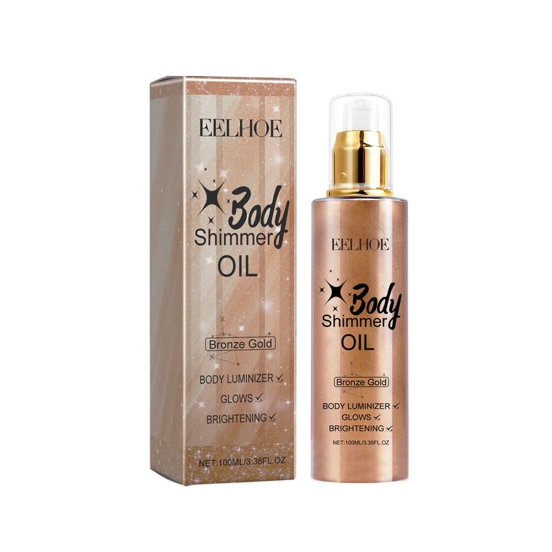 EELHOE Body Glitter Oil Liquid Glitter Highlight Oil Full Body Beach Sexy Glow Oil