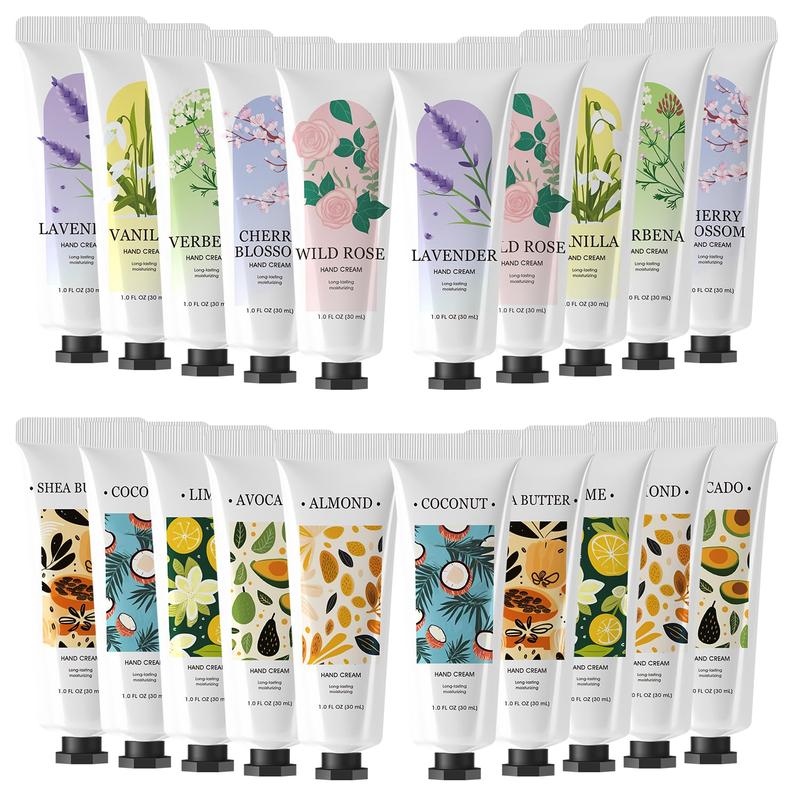 20 Pack Hand Cream for Dry Cracked Hands Deeply Moisturizing Hand Lotion with Shea Butter Vitamin E for Work Mini Travel Size Moisturizer Gift Set for Women