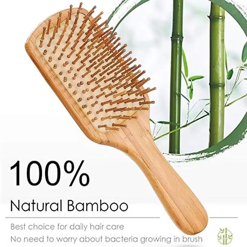 Bamboo Hair Brush Comb Scalp Massage Comb Wavytalk Brush,Wet And Dry Hair Detailing Comb Portable Durable,Hair Care Styling For Women Men