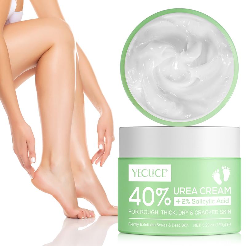 Yecuce Urea Cream 40 Percent For Feet Plus 2% Salicylic Acid 5.29 oz, Urea Cream For Rough, Thick, Dry & Cracked Skin, moisturizer Hyaluronic Acid moisturizer