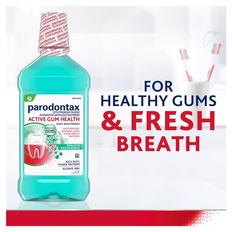 Parodontax Active Gum Health Breath Freshener Mouthwash, Fresh Mint, 16.9 Fl Oz, for Adults