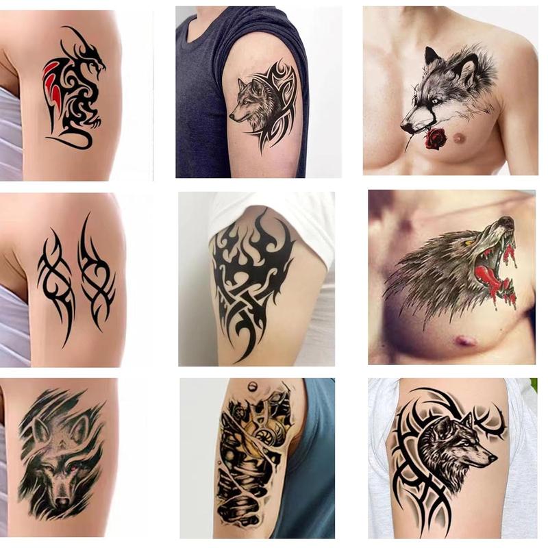 Full ArmTemporary Tattoos, temporary tattoos for men - Full Arm Waterproof Temporary Tattoos stickers 4 Sheets and Half Arm Shoulder Fake Tattoo 10 Sheets - Temporary Tattoos Adult BETY5