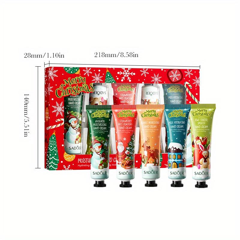 Hand cream moisturizing anti cracking hand cream, 5-piece Christmas gift box, 4-piece lipstick and gift box, 5-piece multi flavor Christmas hand cream and body cream