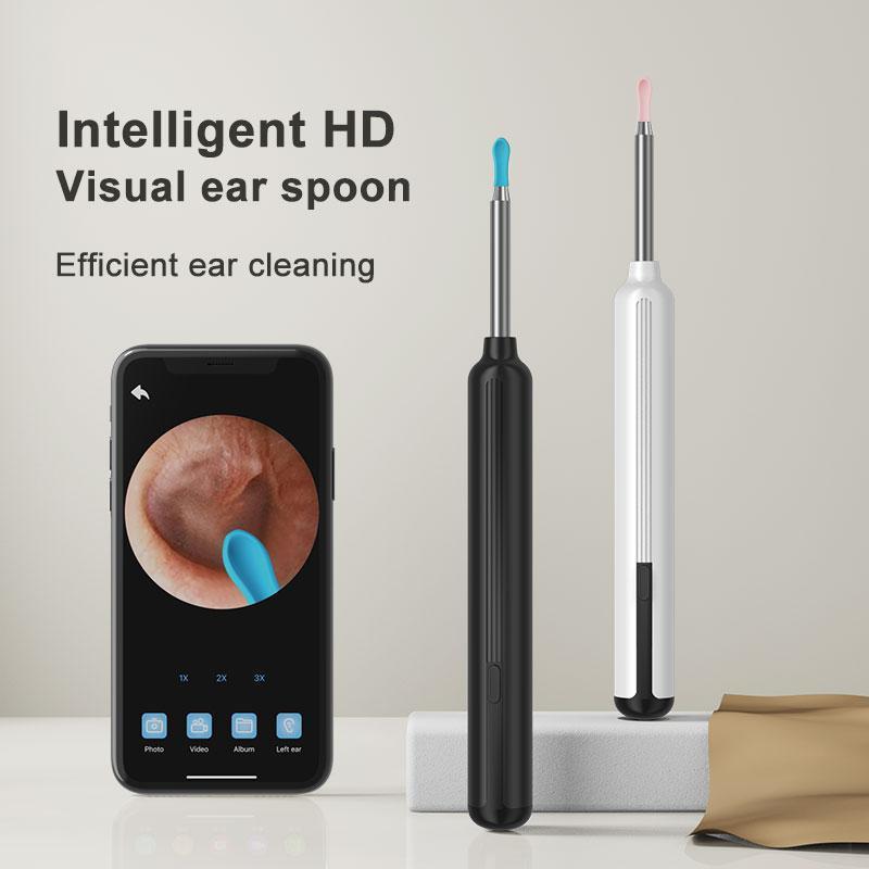 Christmas Gift Ear Wax Removal Camera, Ear Cleaner 1296P HD Camera, Ear Cleaning Kit with 8pcs Ear Set, Wireless WiFi Otoscope with 6 Lights, Rechargeable Earwax Removal Tool Kit for Adult & Kid Christmas Presents