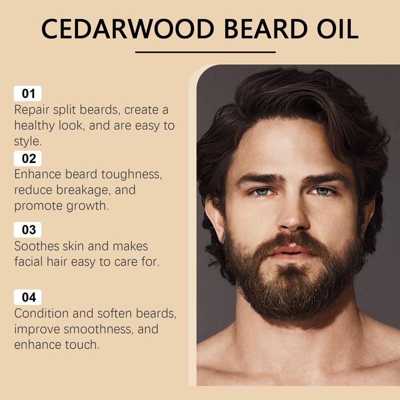 Cedarwood Beard Oil, Nourishing & Moisturizing Beard Care Oil, Beard Care Product for Men, Hair Care Product for Daily Use