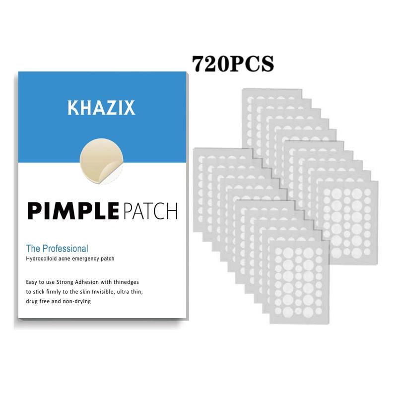 Deep Moisturizing Invisible Skincare Acne Cover Patch, 720pcs set Professional Mixed Size Acne Cover Sticker, Facial Pimple Zits Cover, Skin Care Product,  Acne Clearing Products