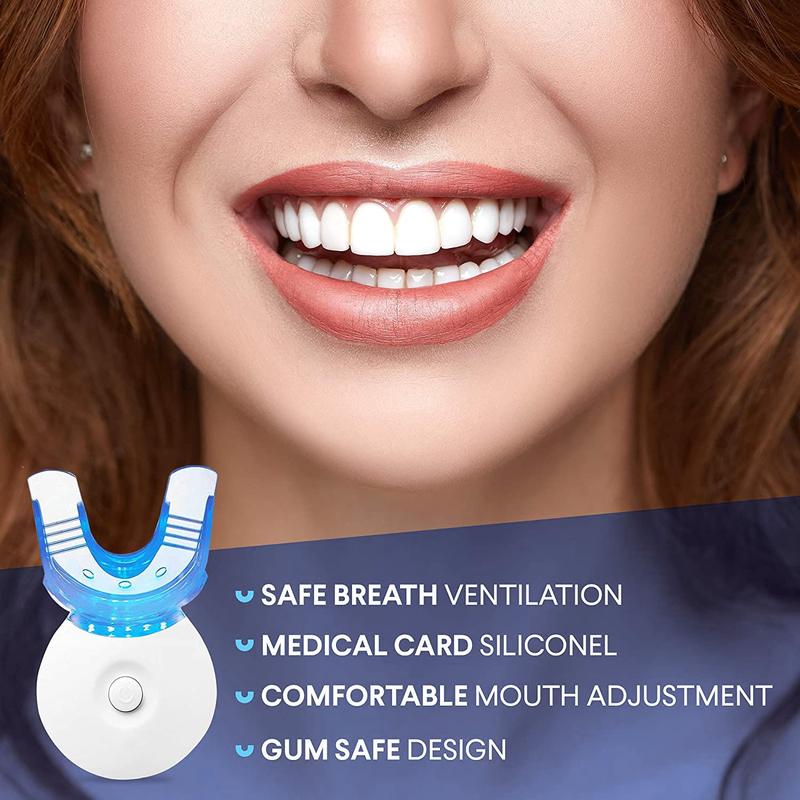 Teeth Whitening Kit with LED Light, 10 Min Fast Teeth Whitener with 3 Professional Teeth Whitening Gel, Safe Enamel and Non-Sensitive Teeth Whitening