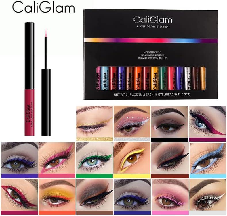 15 Colors Neon Eyeliner Pen Water Matte Smudge-proof Colourful Liquid Eyeliner Pencil Glitter Rainbow High Precise Eyeliners Set true colour Quick-dry Eye Makeup Cosmetics Lipliner