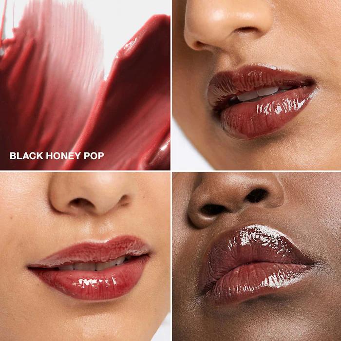 Black Honey Pop Lip Gloss - Hydrating and Nourishing with Aloe, Avocado, and Shea Butter - Berry