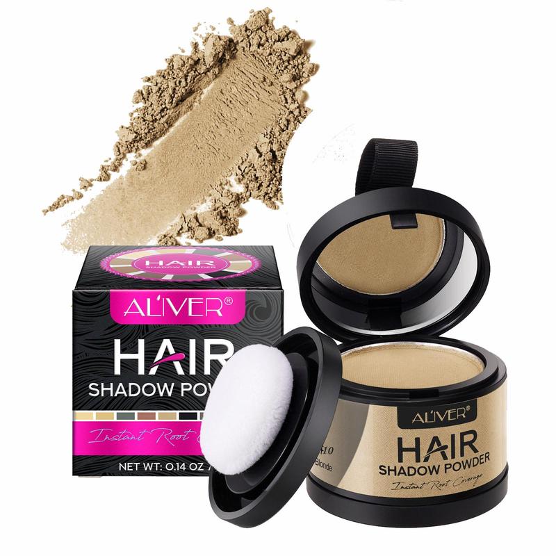 Natural Hairline Powder, Waterproof Hairline Drawing Powder with Mirror & Sponge, Root Touch Up Hair Powder, Suitable for Thinning Hair, Women & Men