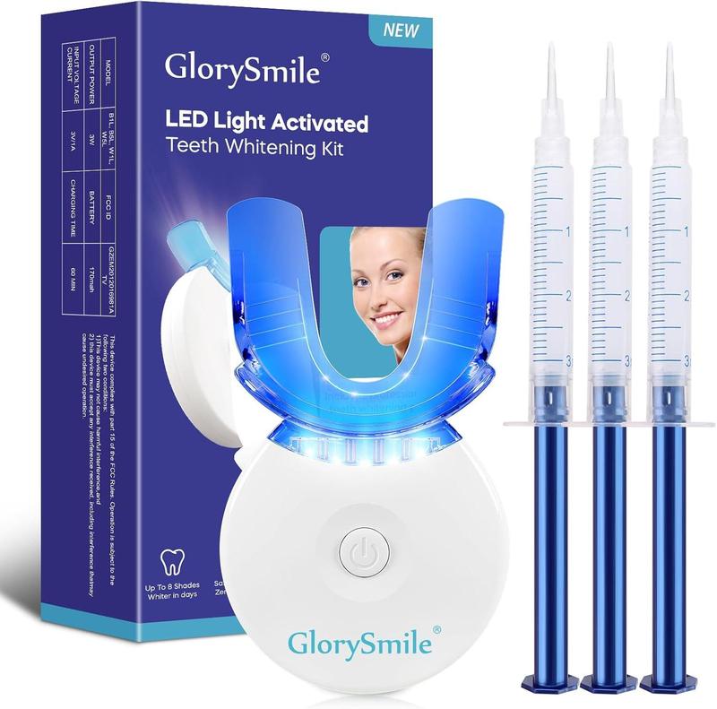 Teeth Whitening Kit with LED Light, 10 Min Fast Teeth Whitener with 3 Professional Teeth Whitening Gel, Safe Enamel and Non-Sensitive Teeth Whitening