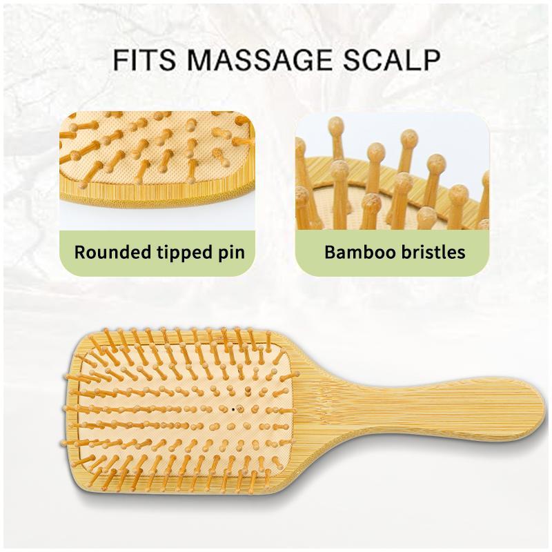 Bamboo Hair Brush Comb Scalp Massage Comb Wavytalk Brush,Wet And Dry Hair Detailing Comb Portable Durable,Hair Care Styling For Women Men