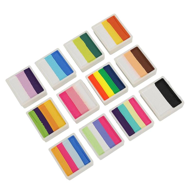 water-based rainbow stripe painted body paint palette Makeup Cosmetic Coverage i love