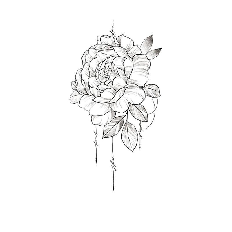 1 Sheet Floral Pattern Temporary Tattoo Sticker, Waterproof Lasting Temporary Tattoo, Body Art Sticker For Women & Men