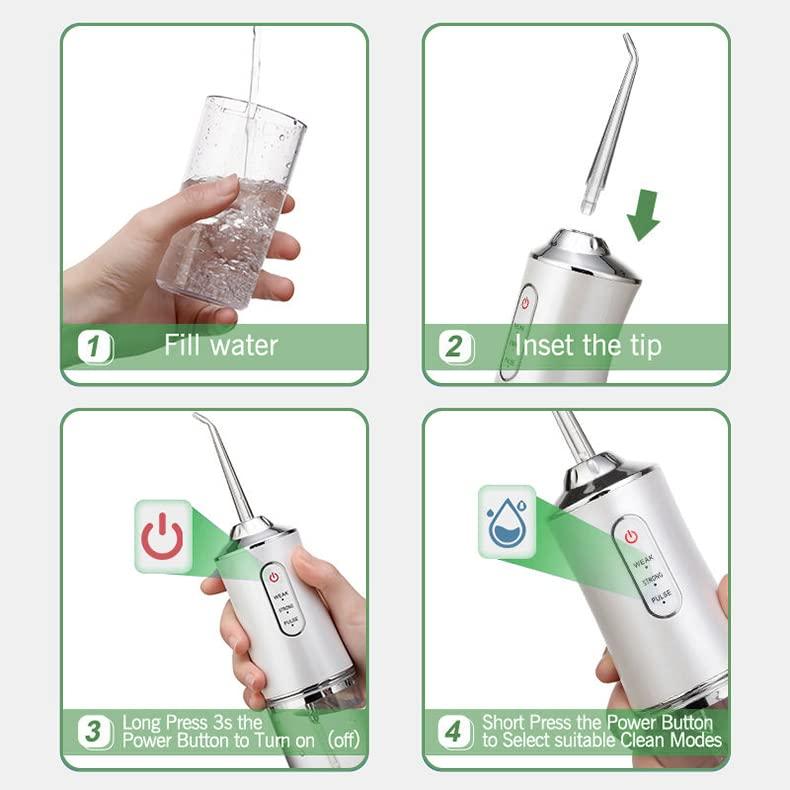 Water Flosser for Teeth, Rechargeable, 3 Cleaning Modes, Perfect for Braces and Sensitive Gums