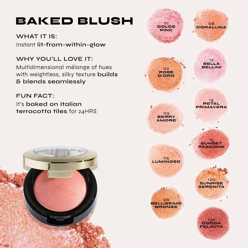 Baked Blush - Dolce Pink (0.12 Ounce) Cruelty-Free Powder Blush - Shape, Contour & Highlight Face for a Shimmery or  Finish