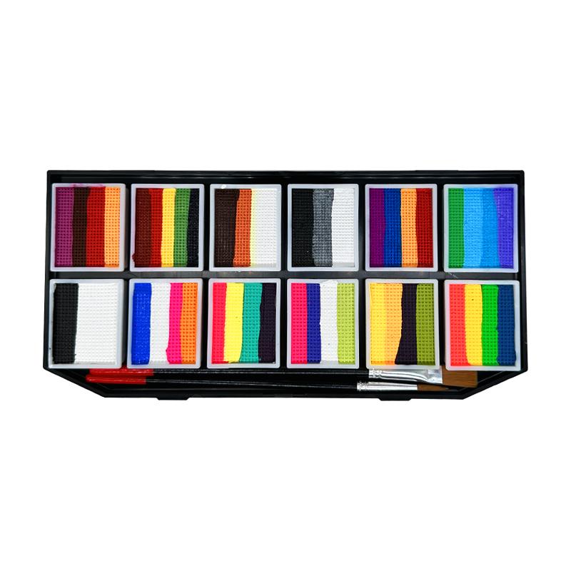 water-based rainbow stripe painted body paint palette Makeup Cosmetic Coverage i love