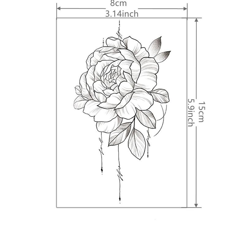 1 Sheet Floral Pattern Temporary Tattoo Sticker, Waterproof Lasting Temporary Tattoo, Body Art Sticker For Women & Men