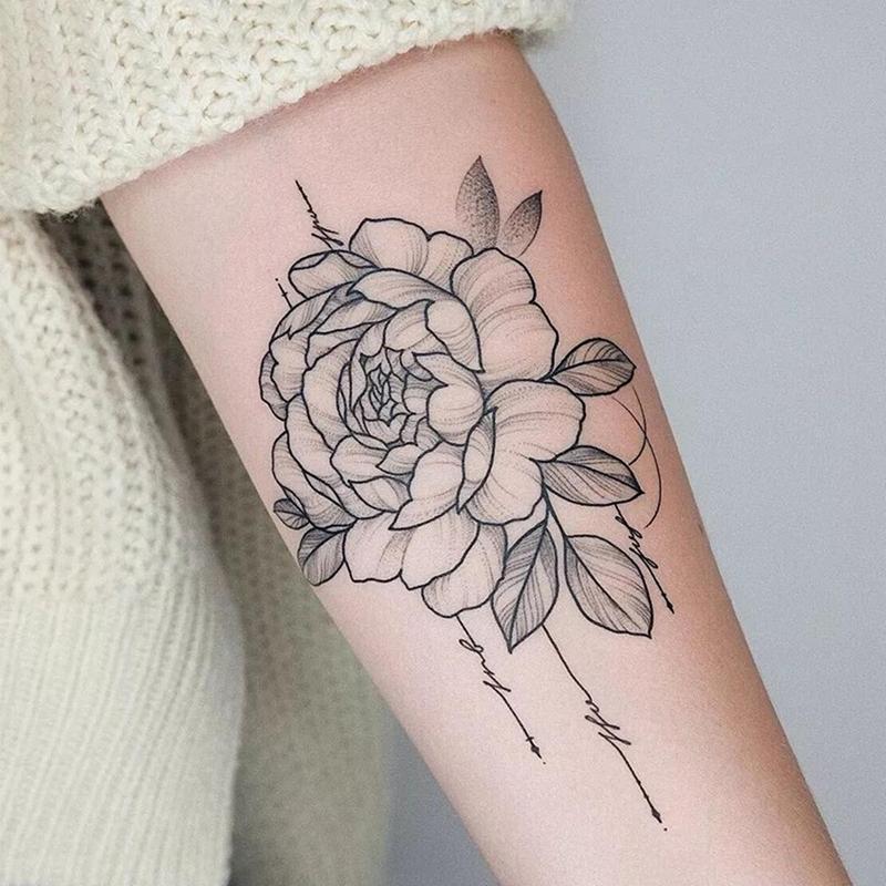 1 Sheet Floral Pattern Temporary Tattoo Sticker, Waterproof Lasting Temporary Tattoo, Body Art Sticker For Women & Men