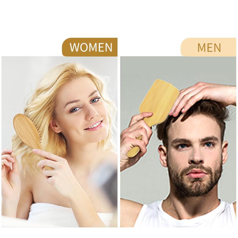 Bamboo Hair Brush Comb Scalp Massage Comb Wavytalk Brush,Wet And Dry Hair Detailing Comb Portable Durable,Hair Care Styling For Women Men