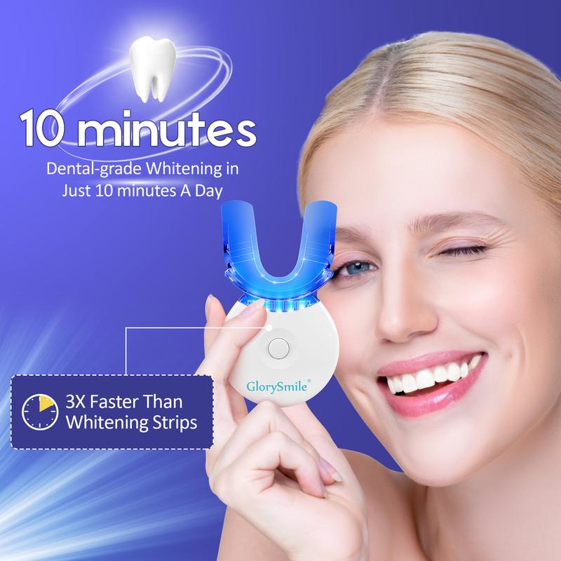 Teeth Whitening Kit with LED Light, 10 Min Fast Teeth Whitener with 3 Professional Teeth Whitening Gel, Safe Enamel and Non-Sensitive Teeth Whitening