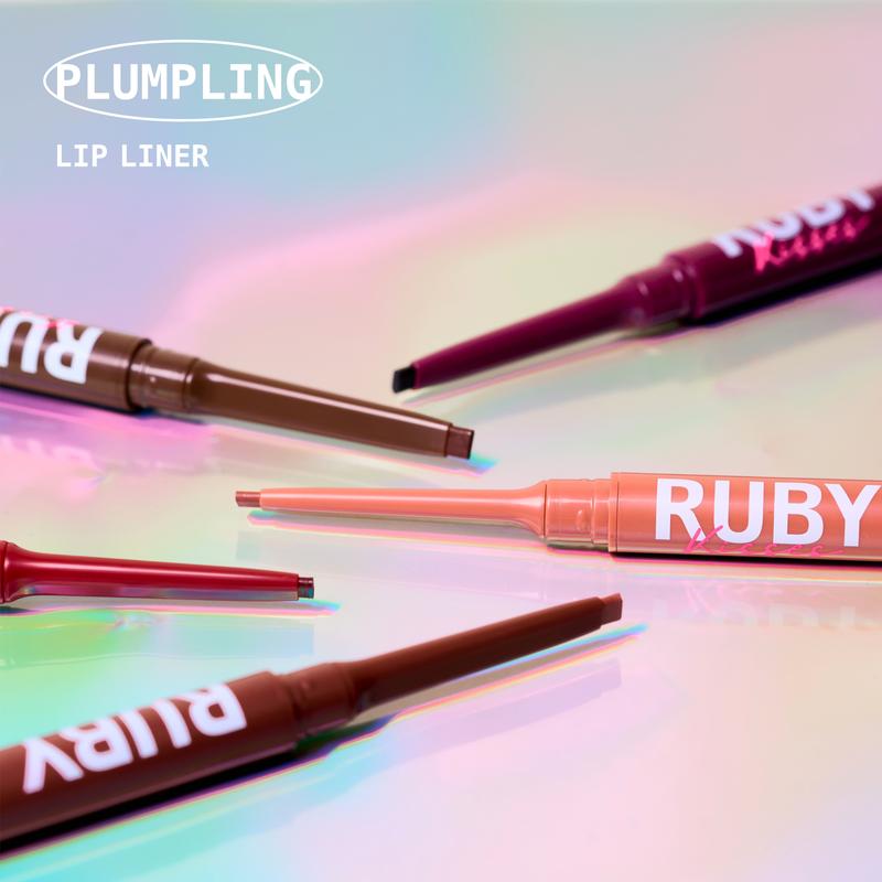 Ruby Kisses Plumping Effect Lip Liner, Semi Matte, Smudge Proof, High Pigment, Medium to Full Coverage Makeup, Precise Tip, Bold Color Lip Plumper