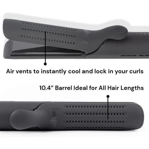 L'ANGE HAIR Le Duo Standard 360° Airflow Styler | 2-in-1 Curling Wand & Titanium Flat Iron Hair Straightener | Professional Hair Curler with Cooling Air Vents | Dual Voltage & Adjustable Temp (Black)