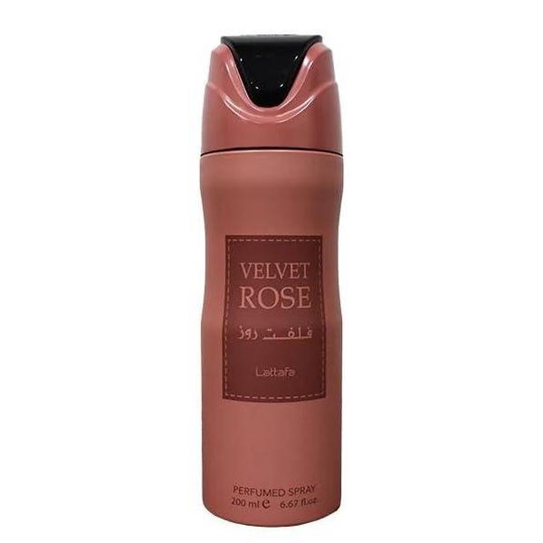 Lattafa Velvet Rose Perfumed Deodorant Spray, 6.7 Ounce (Unisex)