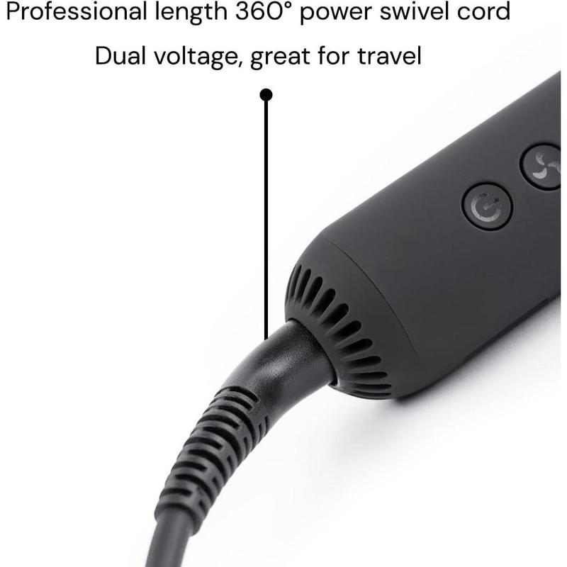 L'ANGE HAIR Le Duo Standard 360° Airflow Styler | 2-in-1 Curling Wand & Titanium Flat Iron Hair Straightener | Professional Hair Curler with Cooling Air Vents | Dual Voltage & Adjustable Temp (Black)