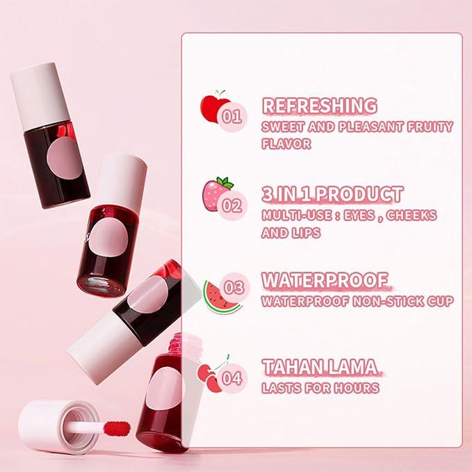 4 Colors Lip Tint Stain Set,Velvet Lip Tint Watery Lip Stain, Moisturizing Waterproof Mini Liquid Lipstick,Plump Lip Gloss Long-lasting Korean Matte Lip Tint Non-Sticky Tinta De Labios (4PCS)