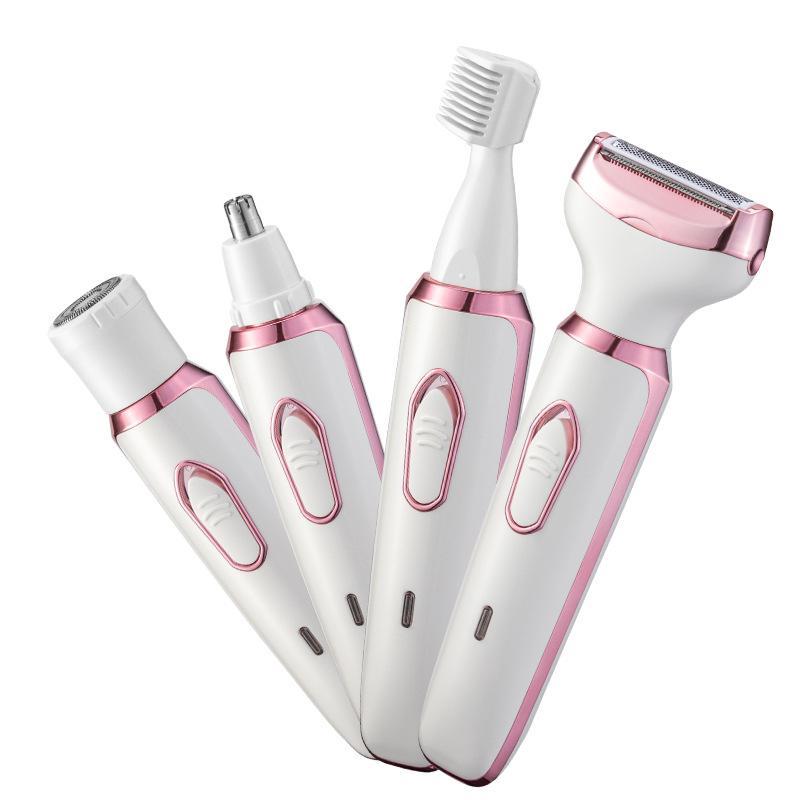 4 in 1 Electric Shaver, 1 Box USB Rechargeable Hair Removal Tool with Replacement Heads, Gentle Hair Removal Tool for Face, Eyebrow, Nose, Arm, Leg, Body