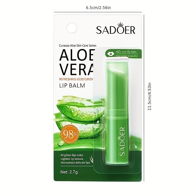 Aloe Vera Moisturizing Lip Balm, 1 Count Hydrating Lip Balm, Lip Care Lipstick, Lip Moisturizer Lip Care Product