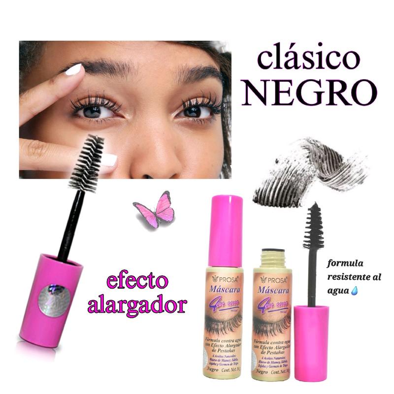 Mascara para pestañas Natural con Aceites de Mamey, Jojoba, Sabila y Germen de Trigo Resistente al Agua - Cosmetic, Makeup