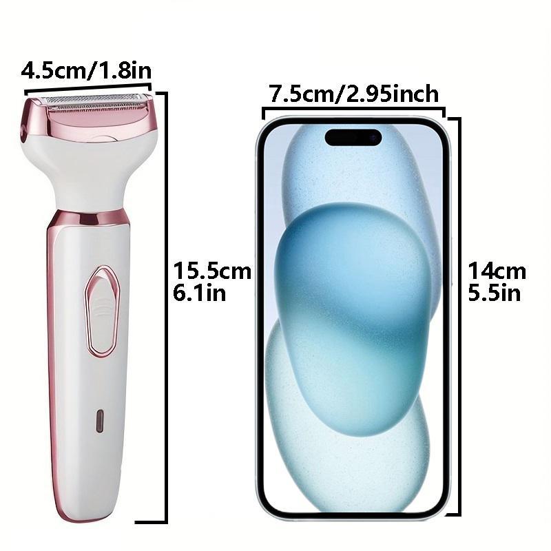 4 in 1 Electric Shaver, 1 Box USB Rechargeable Hair Removal Tool with Replacement Heads, Gentle Hair Removal Tool for Face, Eyebrow, Nose, Arm, Leg, Body