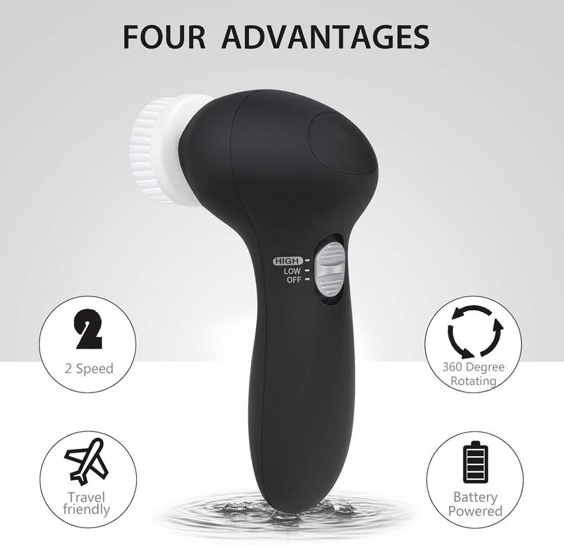 Facial Cleansing Brush Face Scrubber:  Electric Face Spin Cleanser Brushes with 6 Brush Heads for Deep Cleansing, Gentle , Removing Blackhead, Massaging