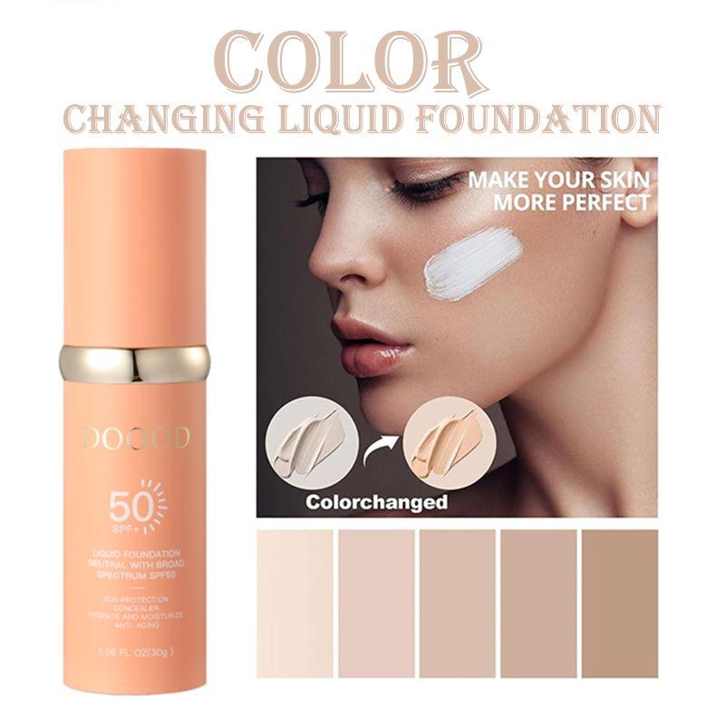 DOOOD Bio Liquid Foundation 4 in 1 - Medium Harmony, Sunscreen Serum SPF 50 Long Lasting, Non-Gland Blocking, Mini Lightweight Travel Size, Morning Cleansing Liquid Foundation, Perfect for Daily Skincare, Blends Perfectly with Your Skin Tone