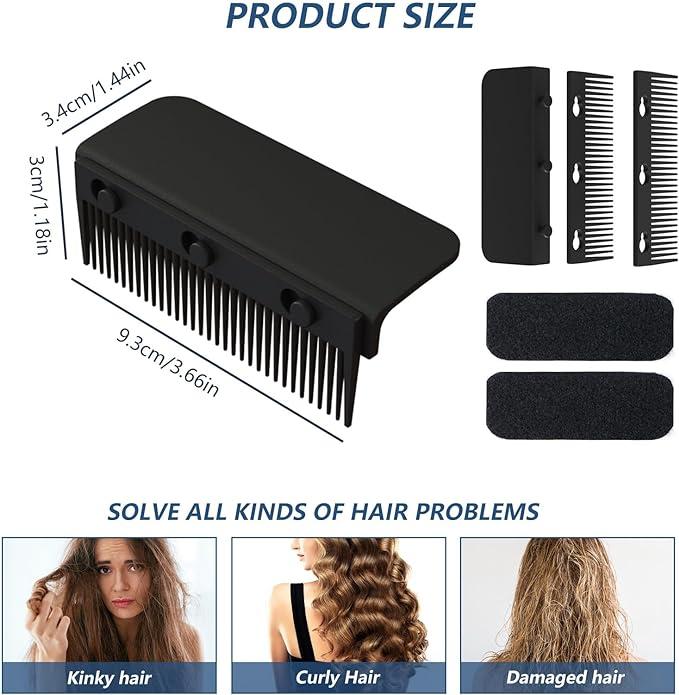 Flat Iron Comb Attachment to Clip On, Flat Iron Hair Straightener Accessory, Comb Attachment for Flat Iron Used at Home and Salon for Hair Styling (Black) Comfort