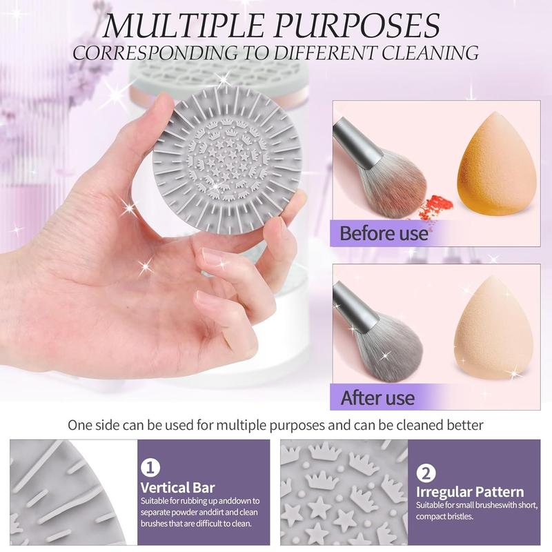 Electric Makeup Brush Cleaner, Makeup Brush Cleaner Machine with Brush Clean Mat, Automatic Make Up Brush Clean Tool for All Size Makeup Brushes Cosmetic Cleansing