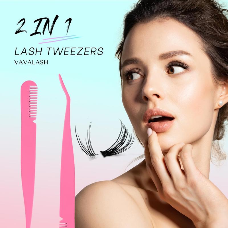 Natural Individual Lash Clusters Kit Multi-type Mixed DIY Eyelash Extension:Bottom Lashes, Volume Lashes, 7D Wispy Spikes Fans, 20D Clusters, Bond&Seal, Lash Tweezer DIY at Home (5-16mm, Kit)