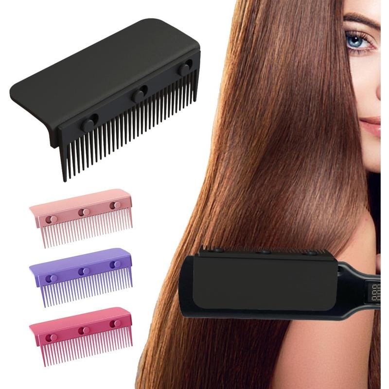 Flat Iron Comb Attachment to Clip On, Flat Iron Hair Straightener Accessory, Comb Attachment for Flat Iron Used at Home and Salon for Hair Styling (Black) Comfort