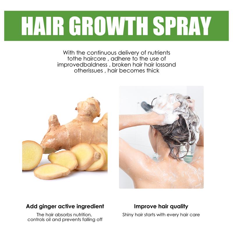 jaysue Hair Growth Liquid Strengthens hair, Nourishes hair root, Nourishes Hair Root Repair Thickening Hair Massage Nutrient, Hair Growth Essence Spray, Hair growth spray, Nourishing ginger spray, Hair Care mild vegetable oil spray