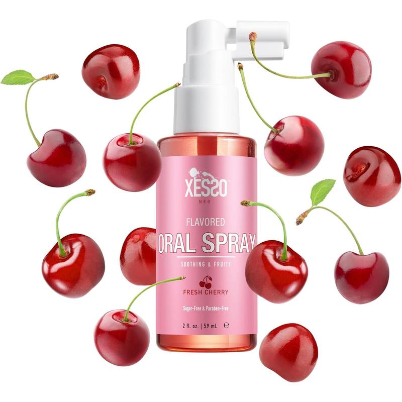 XESSO Flavored Oral Spray w Fresh Cherry Scent 2 fl oz, Deep Throat Relaxing for Women and Men, Reduces Gag Reflex, Throat and Mouth Mist for Oral Pleasure, Made in USA, Package May Vary