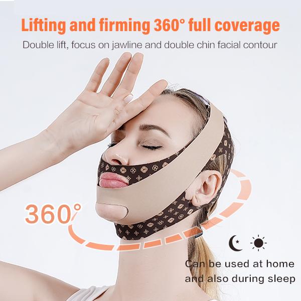 BOMKADI Double Chin Mask, Far Infrared Chin Strap V Line Face Chin Lifting Strap, Jaw Exerciser for Women