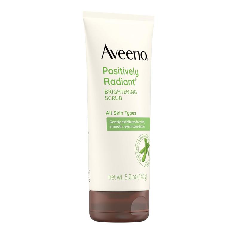 [Skin & Earth] Aveeno Positively Radiant Exfoliating Facial Scrub, 5 FL OZ, Brightening with Soy Extract for Smooth Skin