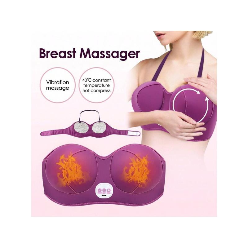 E-Verse Store Portable Chest Massager with Vibration & Heat, 5 Modes, 3 Levels Adjustable - Suitable for Various Chest Shapes