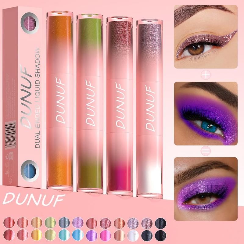 Double-ended Liquid Eyeshadow, 1 Count Long Lasting Shimmering Eye Shadow, Waterproof and Sweat Resistant Eye Makeup Products for Women & Girls