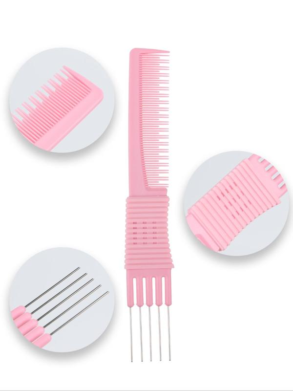 Hair Styling Comb Set, Hair Teasing Combs, Curly Hairbrush Set with Edge Brush, Rat Tail Comb and Bristle Brush for Women Men Kids